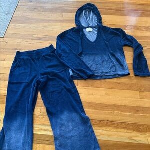 Electric & Rose terry cloth sweatsuit blue ombré XS
